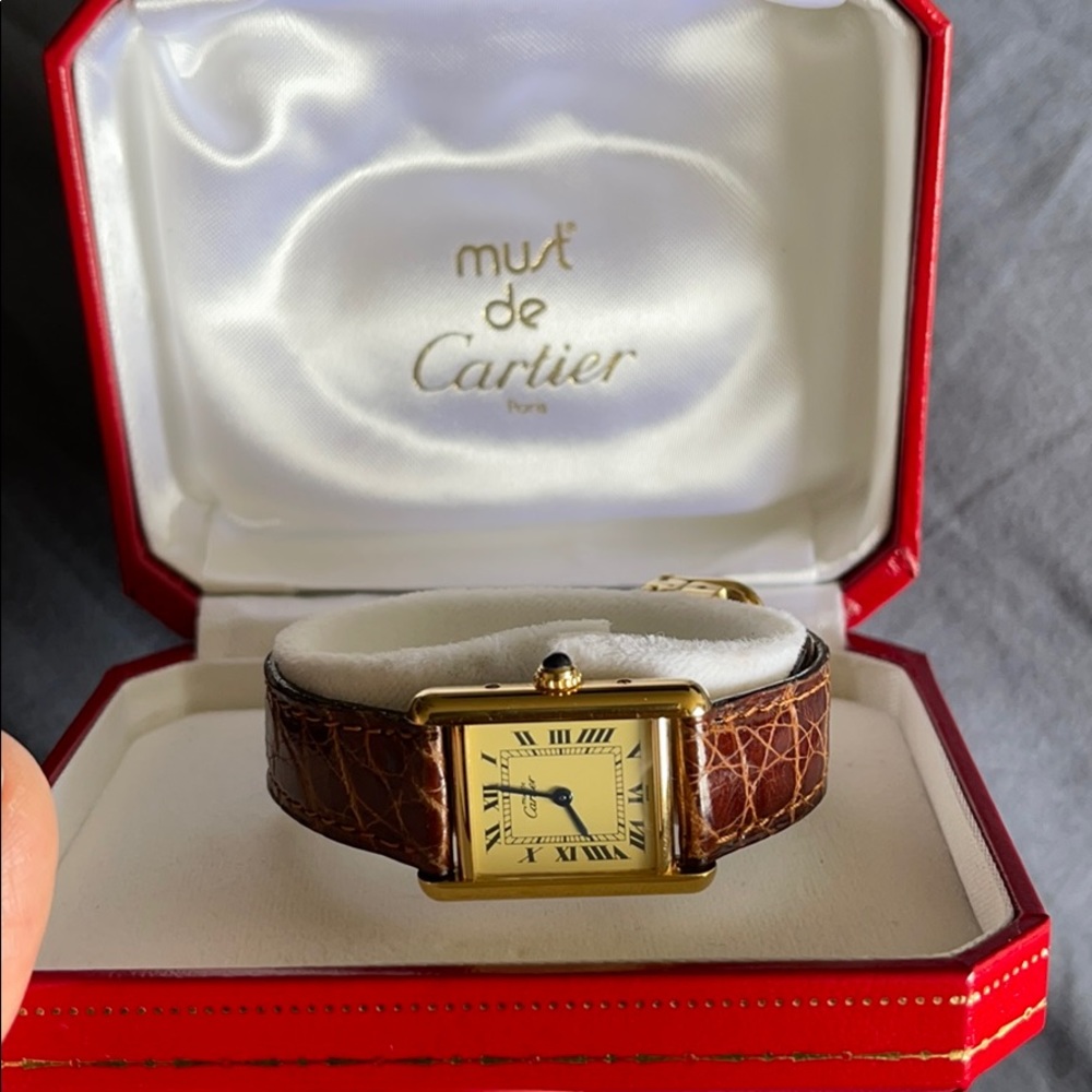 Cartier Tank brown leather